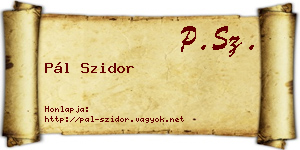Pál Szidor névjegykártya